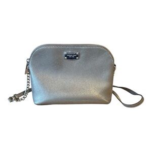 REHAB Michael Kors Cindy Metallic Leather Dome Crossbody Bag